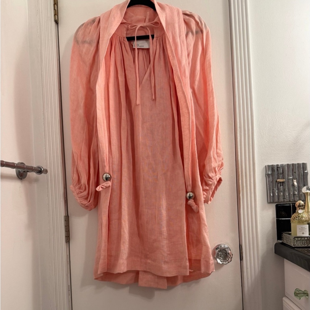 Lisa Marie Fernandez Dyed Linen Detachable Belt Dress